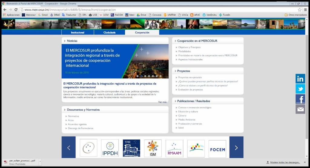 Página web: Cooperación Mercosur http://www.