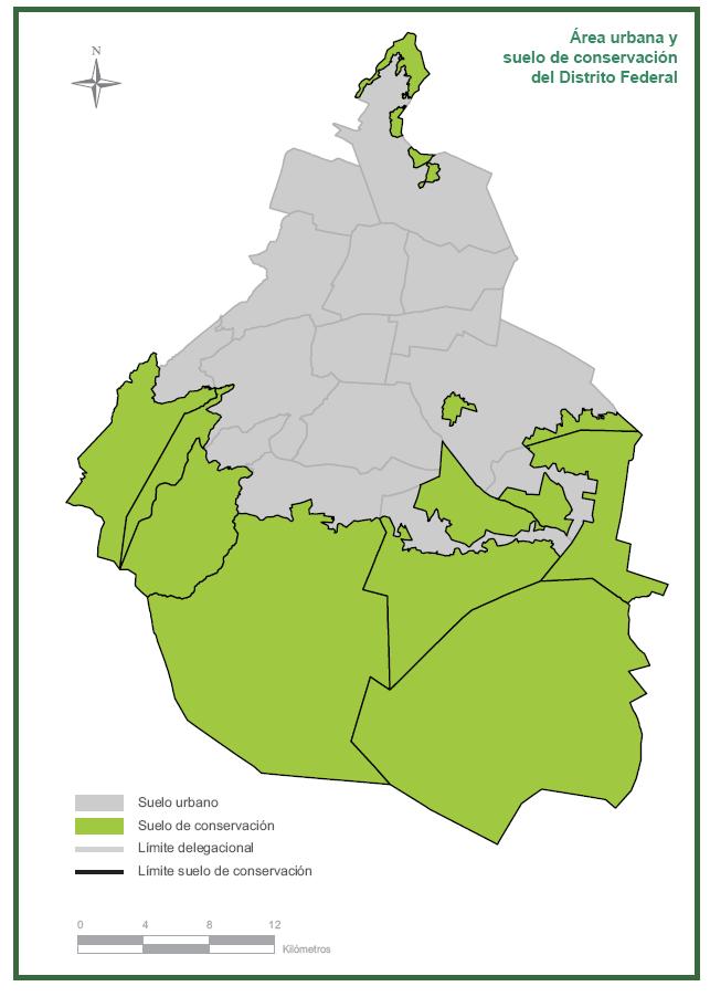 Suelo de Conservación del D.F. De acuerdo con el PGOEDF el Suelo de Conservación (SC) ocupa 88,442 hectáreas lo que corresponde al 59% del territorio del D.