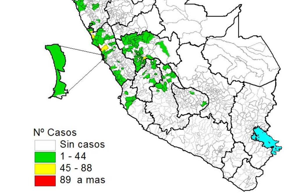 proporción de las intoxicaciones, fueron notificadas en el departamento de Lima 54,4 % (1336 casos), seguidos por los departamentos de Junín con 15,1 % (372), Ica 13,2 % (324), Ancash 7, % (172) y