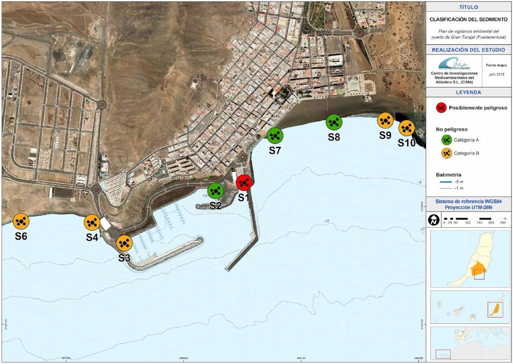 Plan de vigilancia ambiental de marzo a mayo en el puerto de Gran Tarajal.