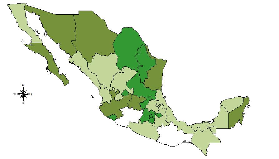 Yucatán 30 PORCENTAJE DE ALUMNOS POR ENCIMA DEL ESTÁNDAR POR ENTIDAD EDUCATIVA PRIMARIA Por encima del promedio en 2011 y 2012.
