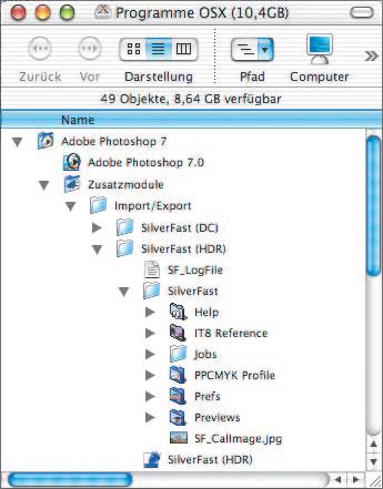 Preferencias para Mac Preferencias para Windows Preferencias de SilverFast ( Prefs ) En todos los plugins de SilverFast, a partir de la versión 5, se creará en la carpeta del programa de tratamiento