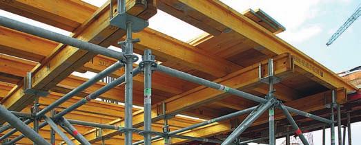 Sistema para losas de hormigón visto Sistema tradicional de encofrado para losas vistas compuesto por vigas de madera estructurales, soportadas por elementos de apoyo como el Puntal Alisan o el