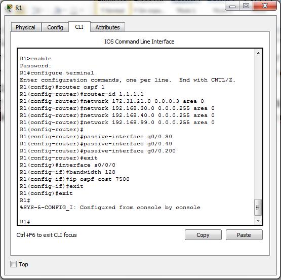 2. Configurar el protocolo de enrutamiento OSPFv2 bajo los siguientes criterios: OSPFv2