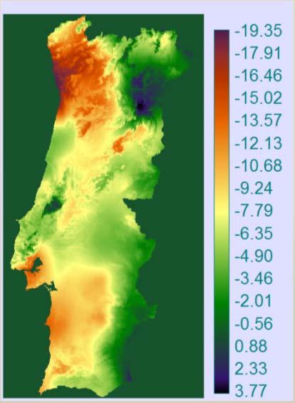Portugal: índice de aridez (2000 2010) Períodos de referencia: 1970-2000, 1980-2010 PANCD: Áreas