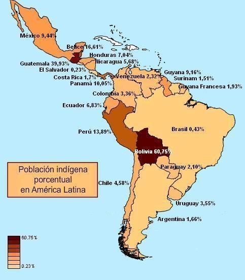 Los pueblos indígenas de América Latina Población total 28.858.580 (6.01%) Por diversidad 1. Brasil (241) 2.