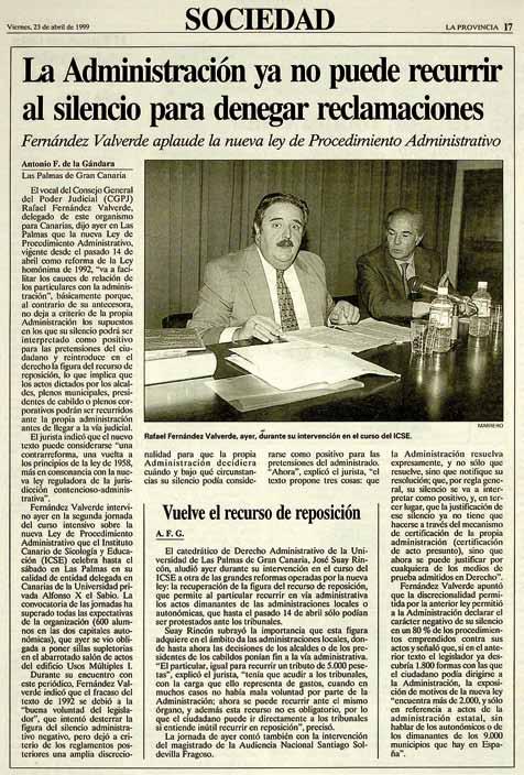 Jornadas sobre la Reforma de la Ley de Procedimiento Administrativo Curso 1998