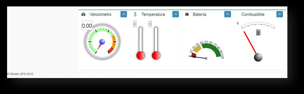 2: La tabla muestra los medidores como ser velocidad (temperatura, batería, combustible estos llevan un censor aparte).