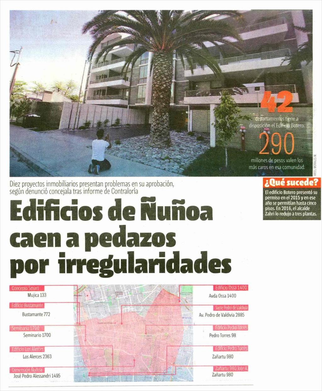 Fuente: LA CUARTA - STGO-CHILE EDIFICIOS DE ÑUÑOA CAEN
