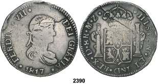 Lima. JP. 4 reales. (Cal. 748). 13,01 g. BC+/MBC-. Est. 50................ 30, F 2390 1817. Durango. MZ. 8 reales. (Cal. 415). 26,05 g.