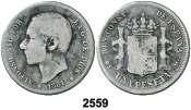 Alfonso XII. Manila. 10 centavos. (Cal. 95). 2,55 g. BC. Est. 30.............. 20, 2547 1883. Alfonso XII. Manila. 10 centavos. (Cal. 96). 2,51 g. BC+. Est. 40............. 30, F 2548 1884.