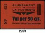 .............. 60, F 2992 La Floresta. 1 peseta. (T. 1194). Cartón. Raro. MBC-. Est. 125.