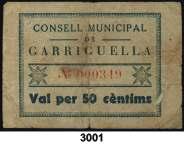 Cartón. Muy raro. BC. Est. 90.................. 60, 3000 Garriguella. 1 peseta. (T. 1274). Muy raro. BC-.