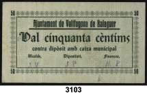 ......................... 15, F 3102 Vallfogona de Balaguer. 1 peseta. (T. 3081a).