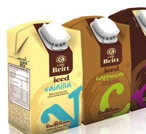 LECHES CAFÉ BRITT ICED Bebida de café con leche 100% de vaca, semidescremada, pasteurizada y homogenizada. Es un producto de larga duración.