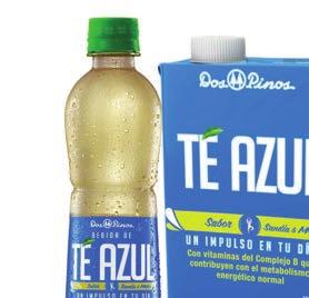 BEBIDAS NO LACTEAS TÉ AZUL ENERGÍA Extracto de Té Oolong que ayuda a darle un impulso al día, adicionado con extracto de Ginseng. Aporta vitamina C.