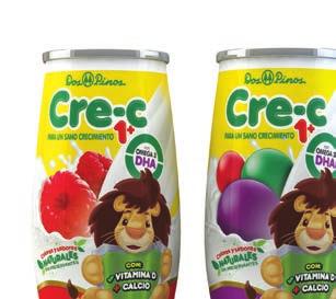 YOGURT CRE-C BEBIBLE Yogurt líquido semidescremado, especialmente diseñado para niños en edad preescolar. Azucarado y aromatizado. Adicionado con DHA, vitaminas D y E.