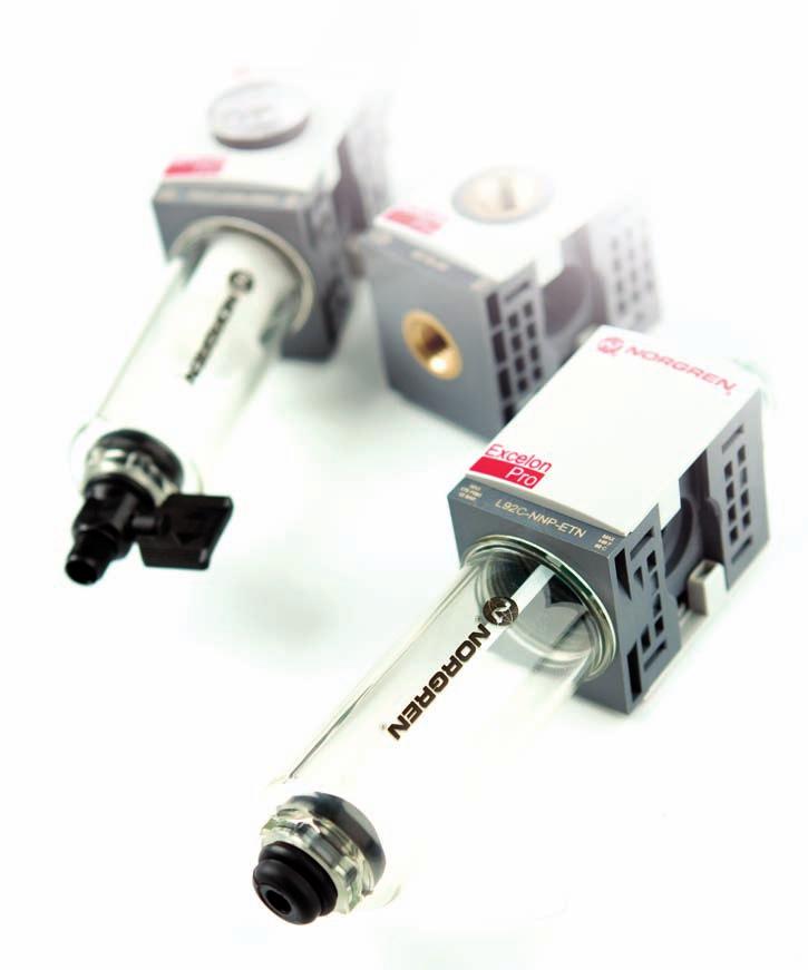 de conexión roscada Una válvula pendiente de patente, ofrece un tamaño reducido del Excelon Pro mientras proporciona un gran caudal Manómetro de presión integrado