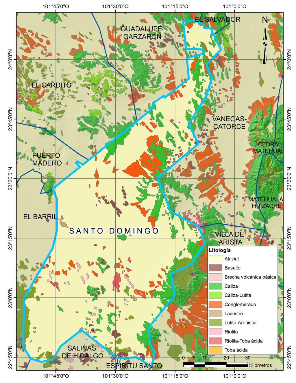 Geología La zona está conformada en un 80% por material aluvial.