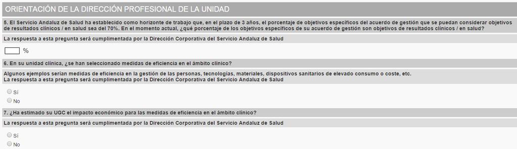 Pregunta 5: Porcentaje (%) de objetivos de resultados clínicos / en salud sobre el total de objetivos específicos. Fuente: SIAGC.