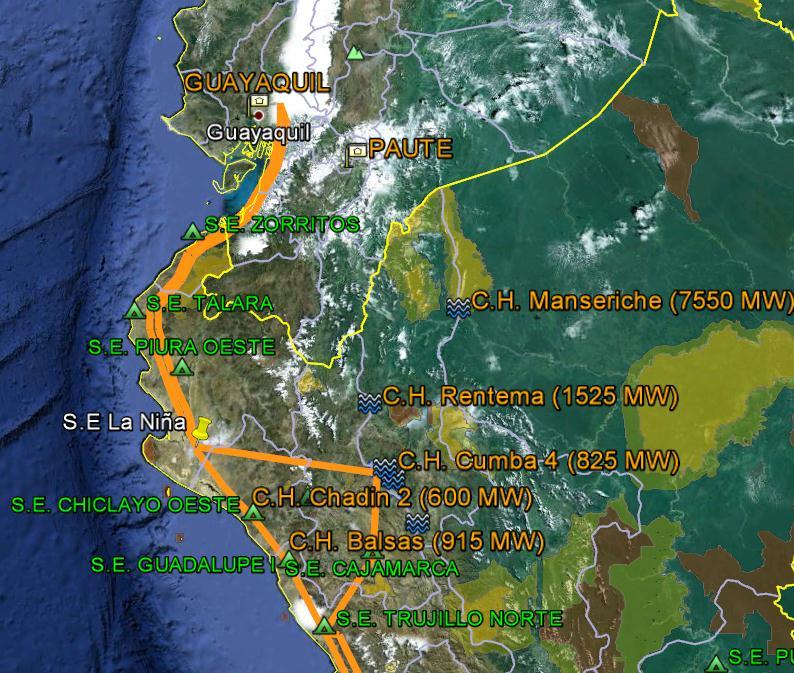 Informe /DP-01-2012 de Actualización del Figura 8.5 Trazo de Ruta del Enlace de Interconexión a 500 kv Perú Ecuador.