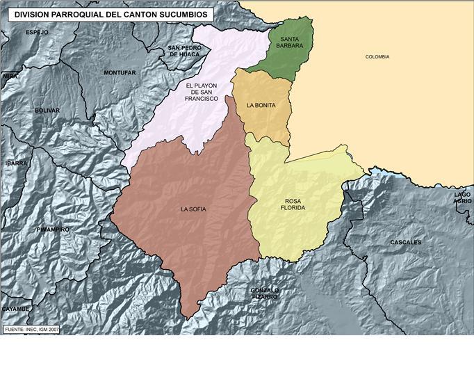 4% del territorio de la provincia de SUCUMBÍOS (aproximadamente 1.5 mil km2).