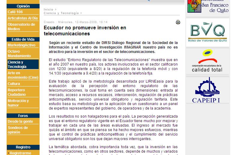 Medio Multimedios 106 Fecha 12 de marzo de 2008 Website www.multimedios106.