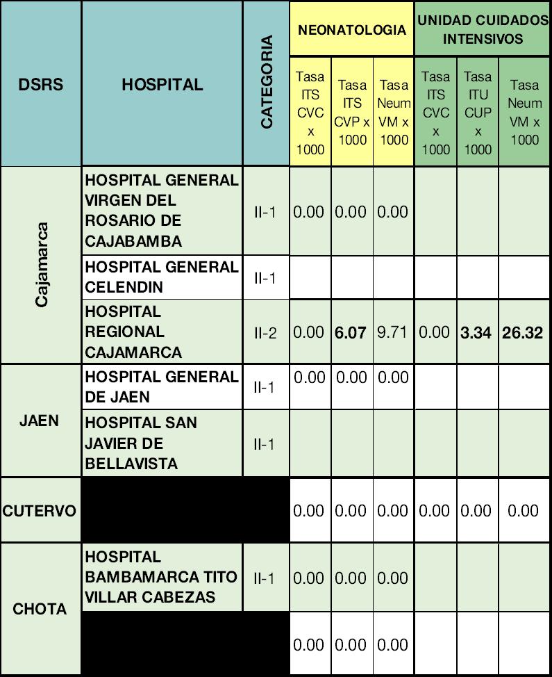 REGIÓN CAJAMARCA: Perfil epidemiológico de las infecciones intrahospitalarias según características de los pacientes.