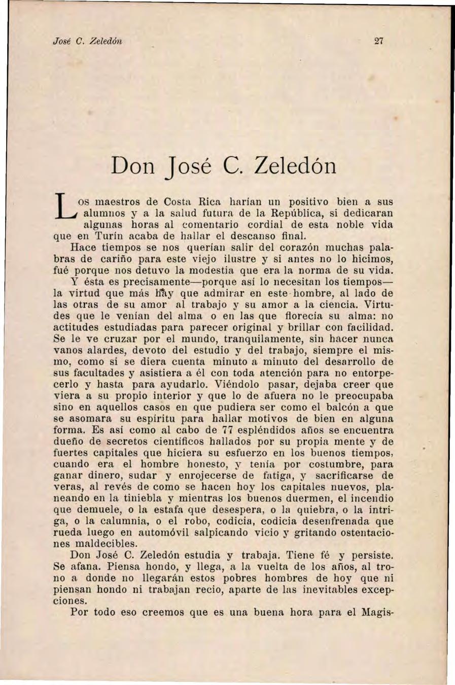 José C. Zeled6n 27 Don José C.