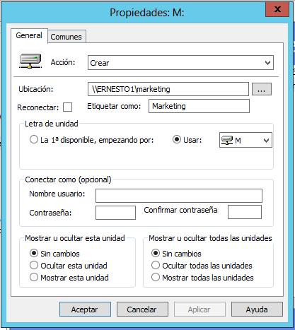 A continuación la edito en Configuración de usuario > Preferencias > Configuración de Windows >