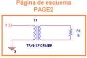 Nos situamos en PAGE2 y dibujamos otro conector de fuera de página que nombraremos también Y, quedando definida la conexión.