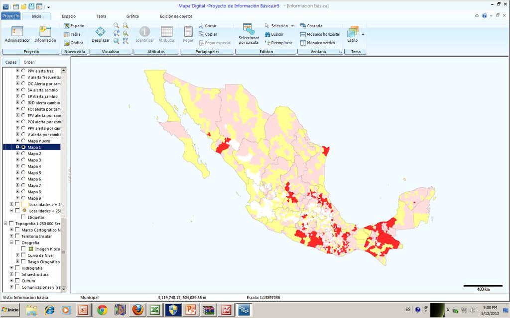 1 Municipios Millones de habitantes FUENTE: Proyecciones climáticas de la Red Mexicana de Modelación del Clima (CICESE, IMTA, CCA-UNAM y