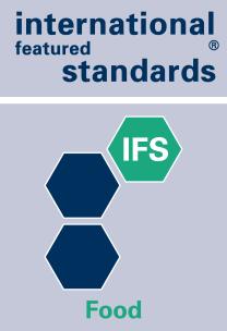 CERTIFICACIONES Y SISTEMAS DE TRABAJO (I) Nos encontramos certificados en el protocolo IFS (International Food Standard) con el objetivo de demostrar que cumplimos con los más altos parámetros de