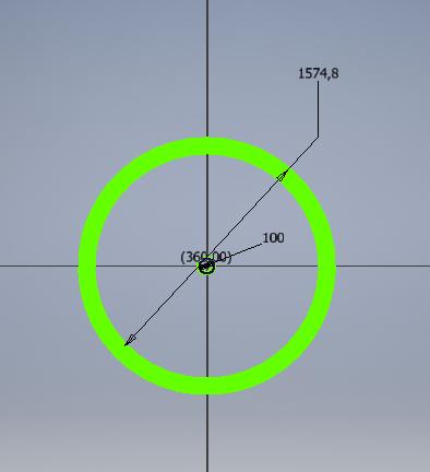 Figura 60: Área de cobertura de un sólo avión, reduciendo el radio de la trayectoria Donde el círculo negro representa la trayectoría que debe seguir Céfiro y el área no rayada es la que tendrá