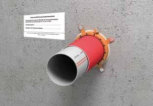 Tuberías y accesorios de evacuación HT (PP) 23 Instrucciones de montaje Instale la tubería (y el aislante sonoro que se incluye en el suministro) Selle el espacio circundante al paso de aire