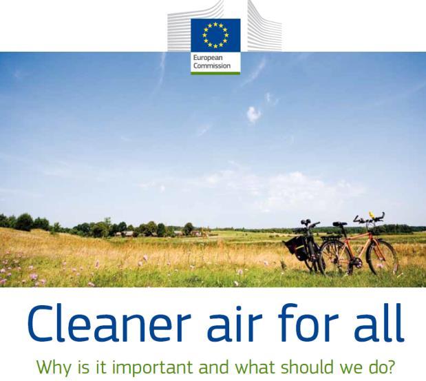 Programa «aire puro» (Publicación de la Comisión diciembre de 2013) Objetivo: Reducir la contaminación atmosférica en la UE.