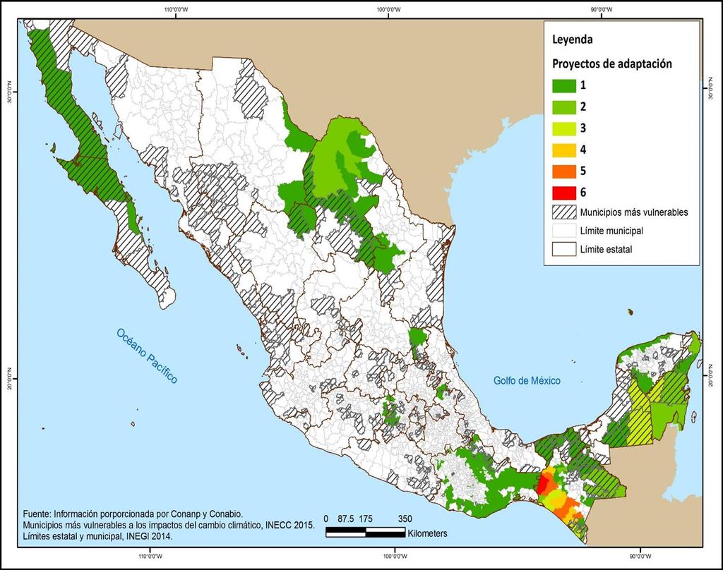 Mapa de acciones de adaptación (sector ambiental).