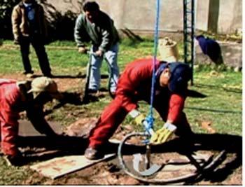 Fuente: JICA ASVI - Alantañita Caravi - Machacamarca - Oruro Es el procedimiento repetido de elevación y caída de la herramienta de perforación (broca y barras de