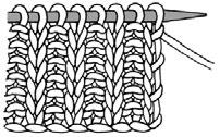 FL With the colors of yarn you are not using on the wrong side, use designated color to work the number of stitches indicated on the graph. L KAA