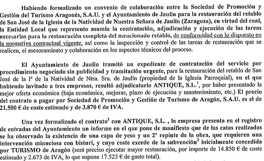 Informe 27/2011, de 23 de noviembre, de la Junta Consultiva de Contratación Administrativa de la Comunidad Autónoma de Aragón.