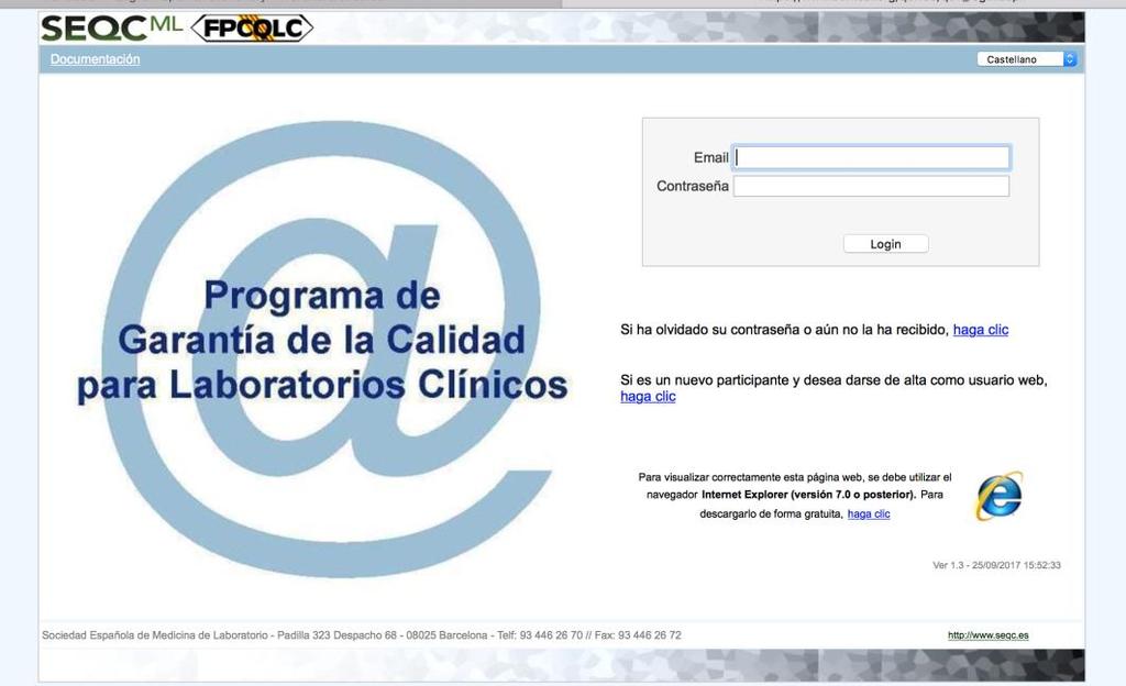 2014: NUEVO PROGRAMA PREANALÍTICA 2017 INSTRUCCIONES DE PARTICIPACIÓN WEB El programa de Preanalítica funciona a través de la web www.contcal.org.