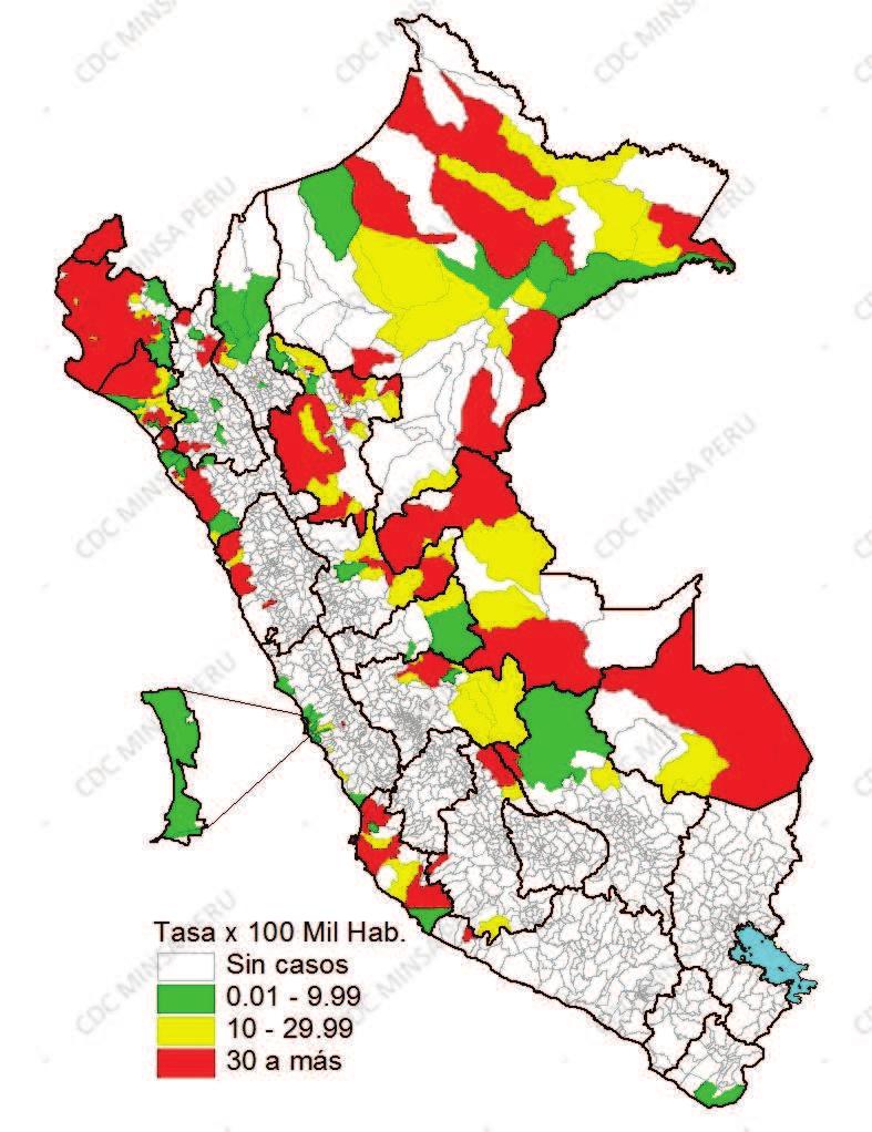 DEPARTAMENTOS Casos de dengue por departamentos Perú 2017* Número de casos Incidencia x Nº Muertes % Confirmados Probables Total 1000 Confirmados Probables PIURA 1844 8717 10561 5.64 45.