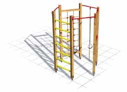 Trepa DOVER REF: JI.TRE.DOV Trepa hexagonal con escalera, cuerdas y anillas. Postes en madera de pino autoclave. Hexagonal climbing rope with ladder, rope and rings.