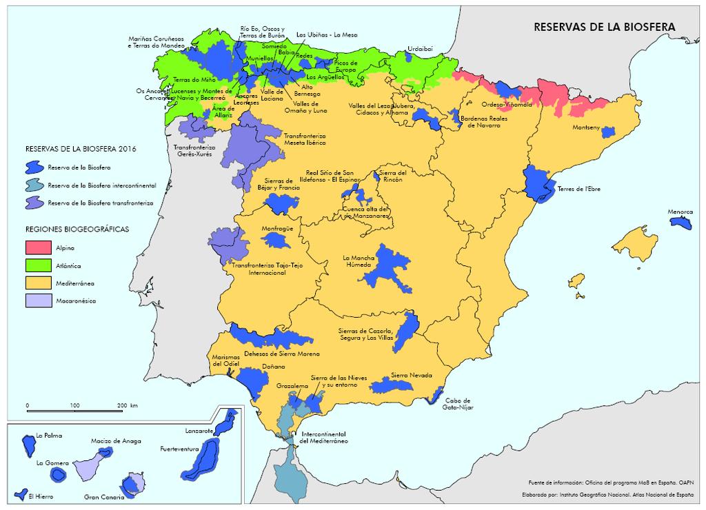 48 RESERVAS DE LA BIOSFERA FORMAN LA RED ESPAÑOLA 1977 Declaración de las 2 primeras Reservas de Biosfera Españolas Tajo/Tejo
