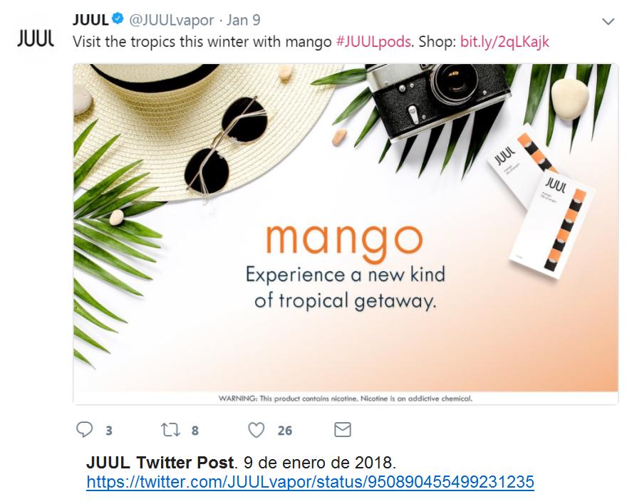 4 No está claro en dónde los jóvenes obtienen los productos de JUUL, pero ha habido comentarios sobre cómo comprarlos en fuentes sociales que son para mayores de 18 años, en línea o en persona en