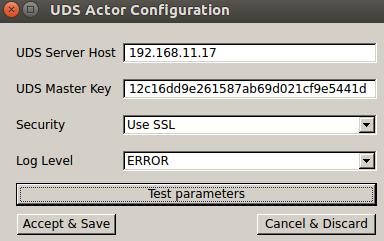 Para realizar la modificación de algún parámetro de configuración en el Actor UDS, puede realizarlo con el configurador del Actor o directamente en el fichero de