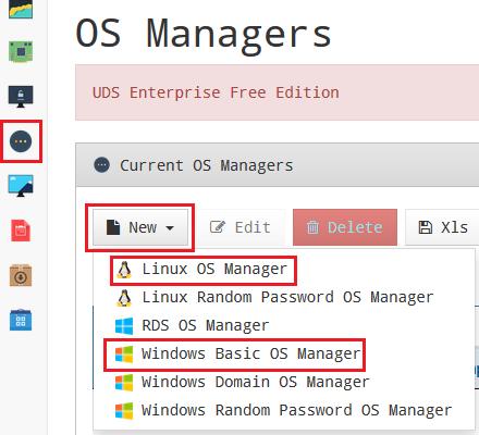 Configurar OS Managers A continuación, se mostrará un ejemplo de la creación de un OS Manager de tipo Windows Basic OS Manager y otro de tipo Linux OS Manager.