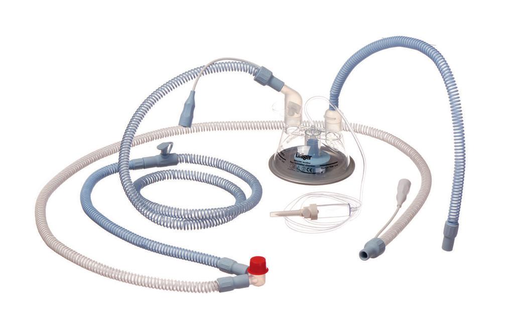 VentStar Helix calefactado (N) plus Consumibles y accesorios Los circuitos respiratorios del VentStar Helix calefactado (N) plus de Dräger se han diseñado especialmente para cumplir los estrictos