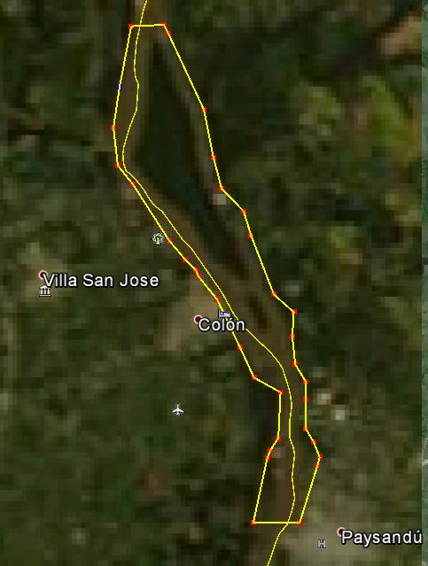 Longitud del Río estudiada: 47 km La estimación de la superficie con MODIS sub-estimo en un 3.