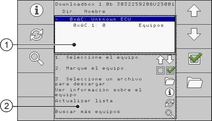 Software del Downloadmanager 2 Estructura de la pantalla 4 Tipo de uso Terminal inicia con el encendido del tractor Iniciar con... partir de 2.1.
